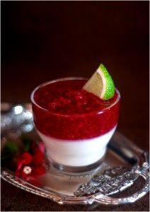 Lime Panne Cotta with Raspberries