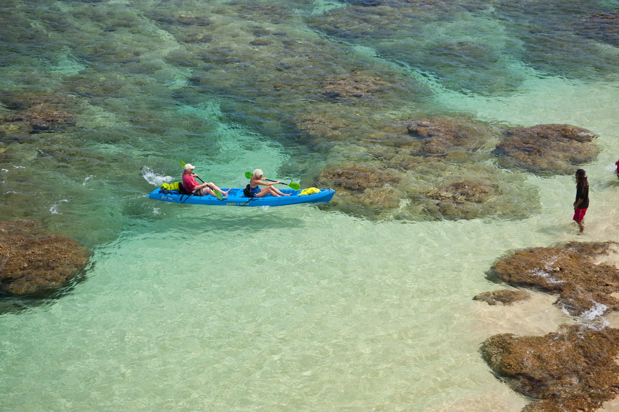 Snorkelers at Secret Beach Kayak Hanalei